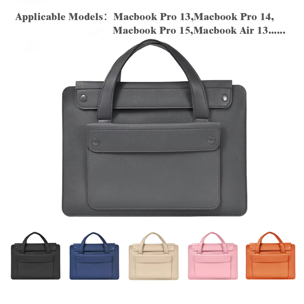 Leather Work Laptop Bag - กระเป๋าแล็ปท็อปกระเป๋าถือซองหนัง PU สำหรับแมคบุ๊ค ซัมซุง เสี่ยวมี่ เลอโนโว