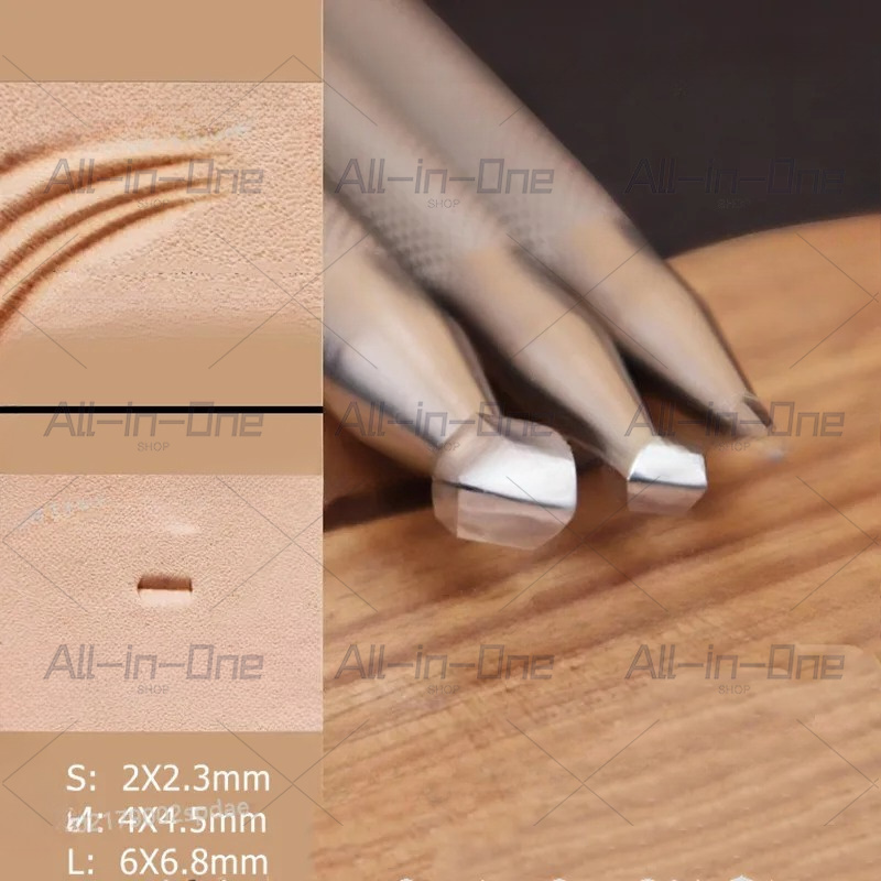 Leather Stamp Set - ชุดแม่พิมพ์ปั๊มขอบสองด้าน S2x2.3/M4x4.5/L6x6.8มม. - เครื่องมือหนังสแตนเลส 304 สำหรับงาน