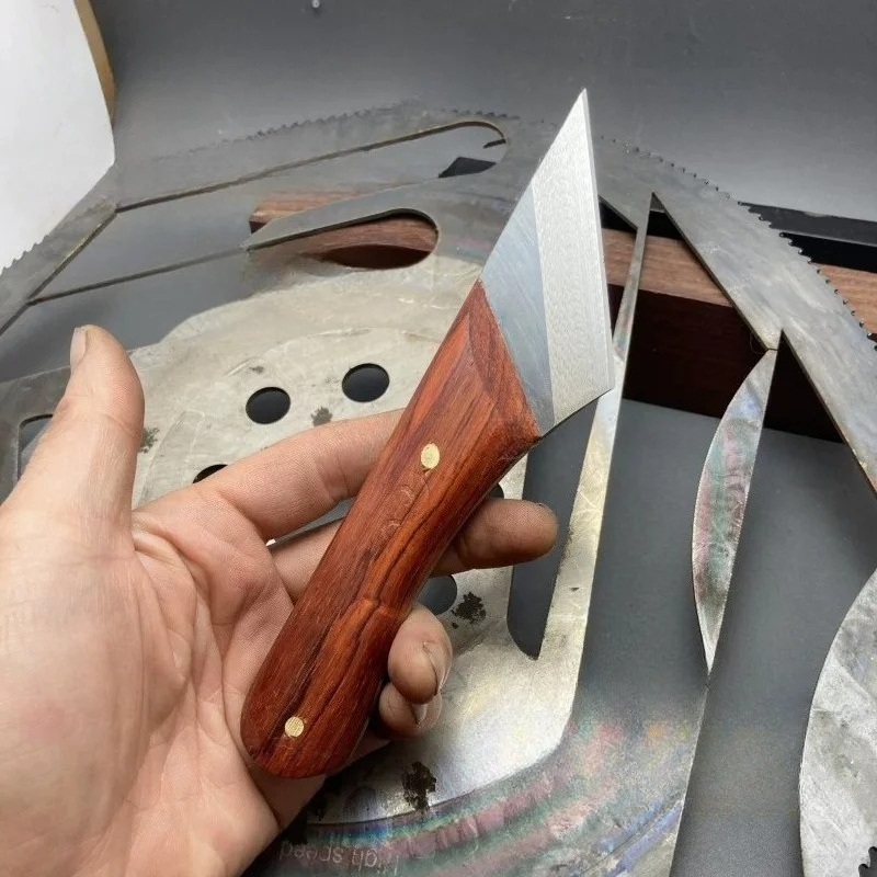 Leatherwork Accessories - มีดตัดหนังด้ามไม้เหล็กกล้าความเร็วสูงขนาด 17 ซม. สำหรับงานหนังทำมือ DIY ตัดขอบหนัง