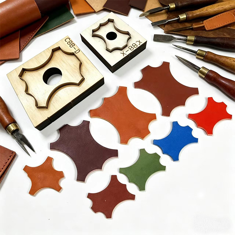 Leatherworking Equipment - แม่พิมพ์ตัดหนังรูปทรงสี่เหลี่ยม C88 ลายดอกไม้ สำหรับงานหนังทำมือ DIY อุปกรณ์ตกแต่ง