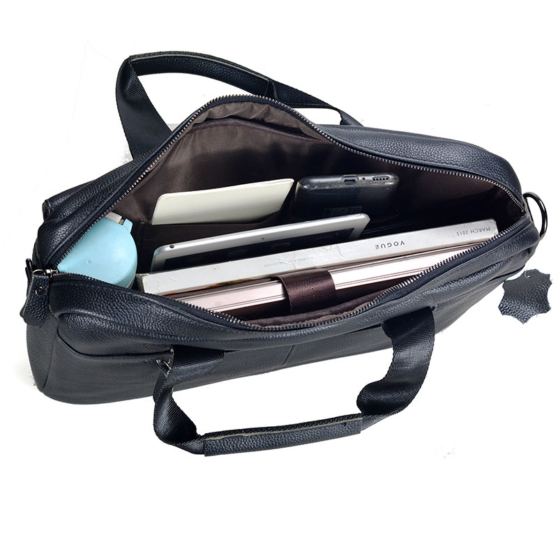 ชายหนังแท้กระเป๋าถือผู้ชายเดิน - Leather Work Laptop Bag บทวิจารณ์และราคา