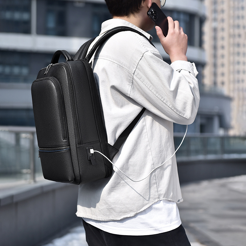 กระเป๋าเป้สะพายหลังผู้ชายหนัง  - Leather Work Laptop Bag บทวิจารณ์และราคา