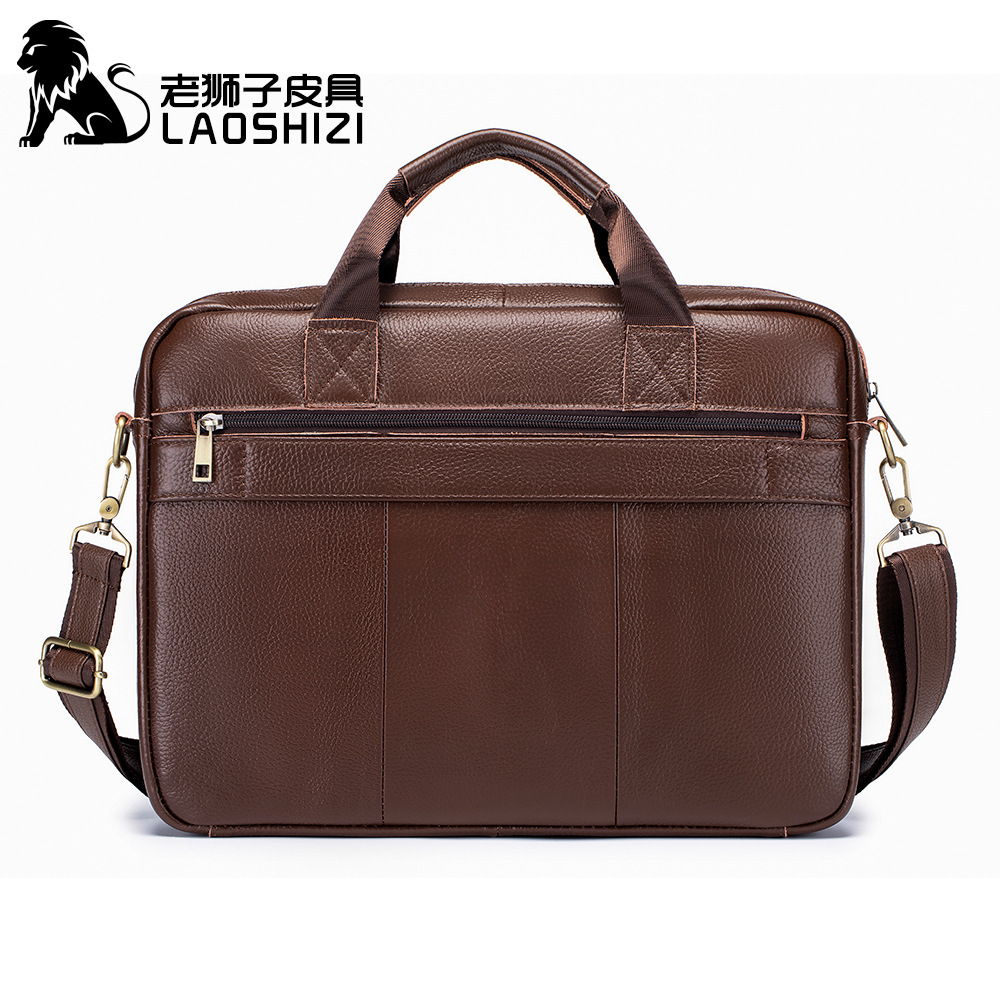 กระเป๋าเอกสารหนังแท้ 100% สำหร - Leather Work Laptop Bag บทวิจารณ์และราคา