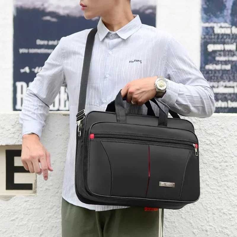 ผ้า Oxford กระเป๋าแล็ปท็อปผู้ช - Leather Work Laptop Bag บทวิจารณ์และราคา