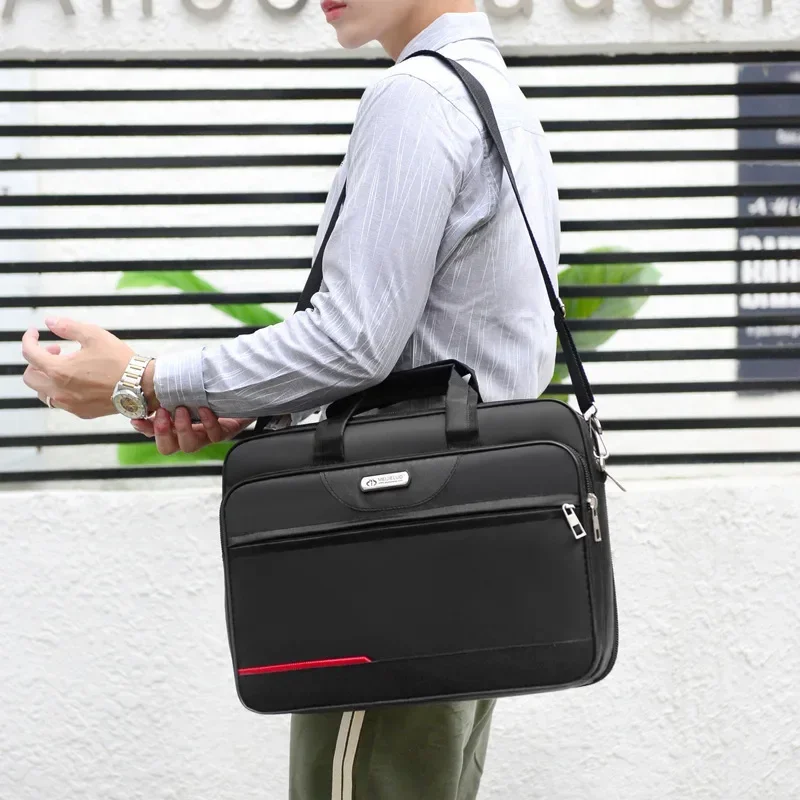 ผ้า Oxford กระเป๋าแล็ปท็อปผู้ช - Leather Work Laptop Bag บทวิจารณ์และราคา