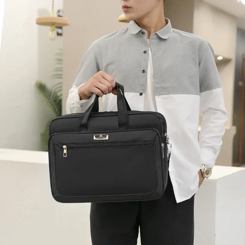 ผ้า Oxford กระเป๋าแล็ปท็อปผู้ช - Leather Work Laptop Bag บทวิจารณ์และราคา