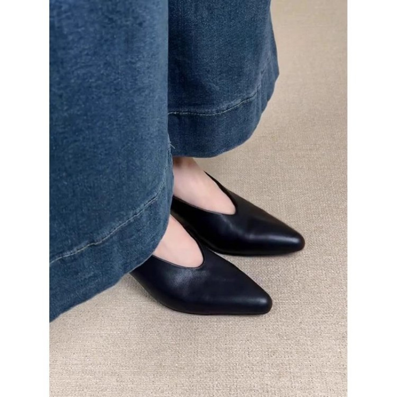 2025 ใหม่ผู้หญิง Pointed Toe C - Leather Work Dress บทวิจารณ์และราคา