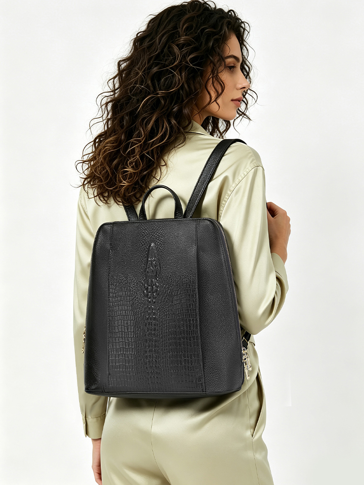 กระเป๋าเป้สะพายหลังหนังจระเข้ส - Leather Work Laptop Bag บทวิจารณ์และราคา