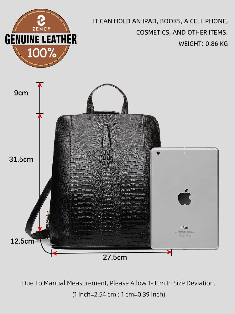 กระเป๋าเป้สะพายหลังหนังจระเข้ส - Leather Work Laptop Bag บทวิจารณ์และราคา